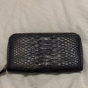 Black Snakeskin Textured Wallet